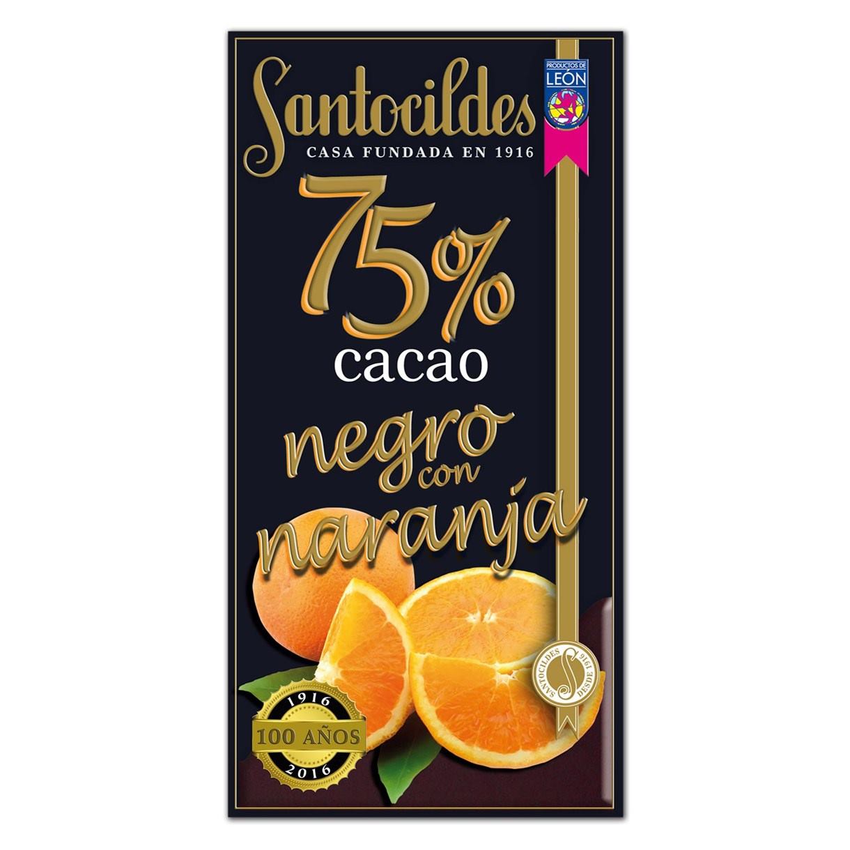 chocolate santocildes negro 75% cacao con naranja 200g chocolate santocildes negro 75% cacao con naranja 200g