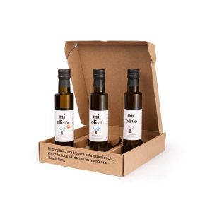 mi olivo aceite de oliva virgen extra variedad caja de 3 empeltre, picual y galega 500ml