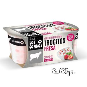 yogur cremoso con trocitos fresa