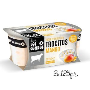 yogur cremoso con trocitos mango