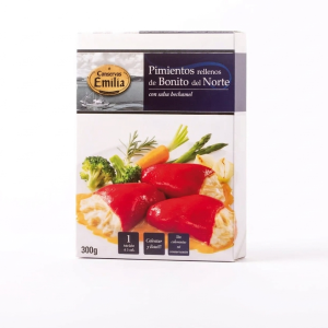 pimientos rellenos de bonito del norte con salsa bechamel